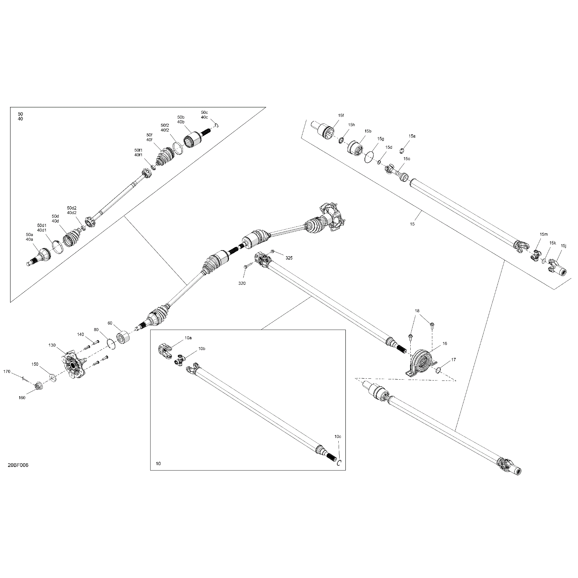 An Image of a Genuine Can-Am Parts Schematic Diagram showing the schematic - DRIVE - FRONT - COMMON PARTS