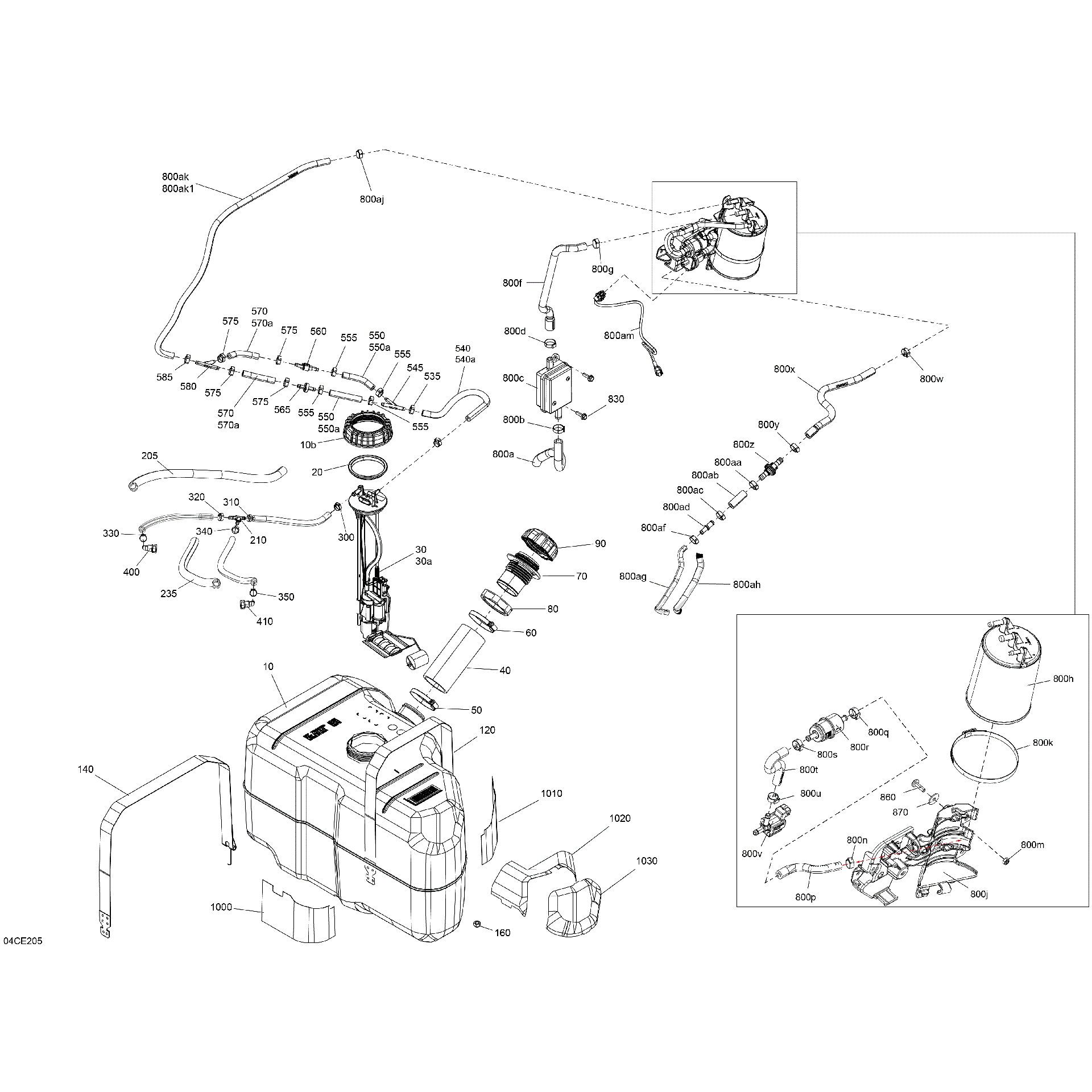 An Image of a Genuine Can-Am Parts Schematic Diagram showing the schematic - ENGINE - FUEL
