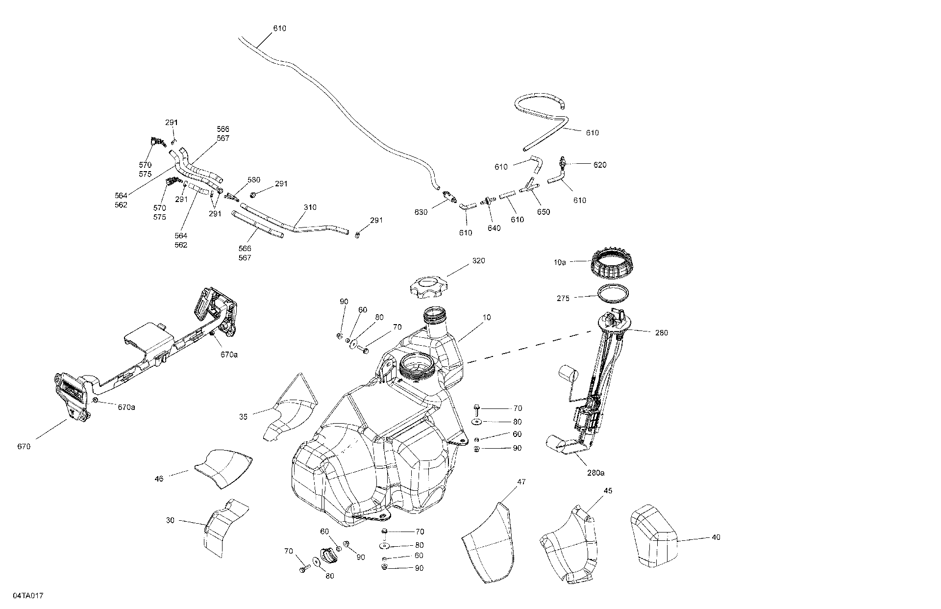 An Image of a Genuine Can-Am Parts Schematic Diagram showing the schematic - ENGINE - FUEL