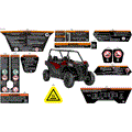 BODY - WARNING DECALS - 2024 CAN AM MAVERICK SPORT 1000R DPS - FIERY RED METALLIC - 60" WIDTH