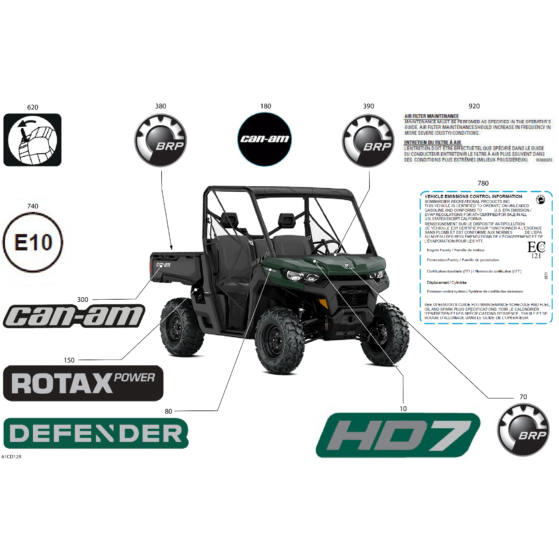 An Image of a Genuine Can-Am Parts Schematic Diagram showing the schematic - BODY - DECALS
