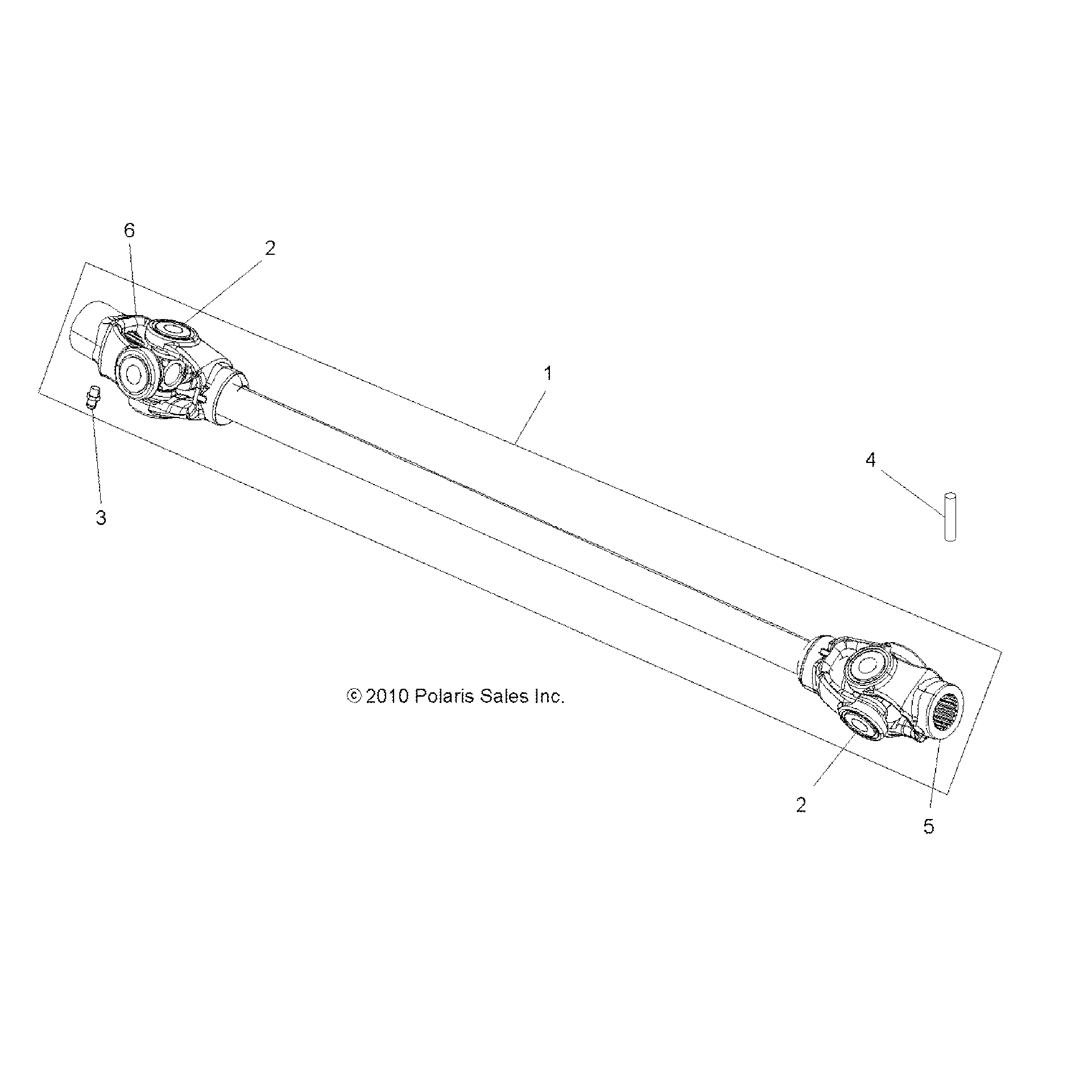 An Image of a Genuine Polaris Parts Schematic Diagram showing the schematic - DRIVE TRAIN: PROP SHAFT FRONT - 2016 POLARIS SPORTSMAN 1000 HIGH LIFTER