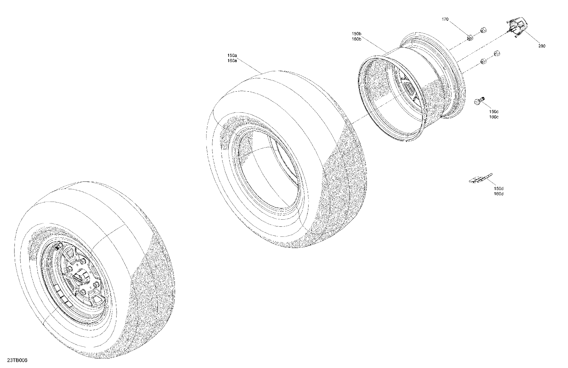 An Image of a Genuine Can-Am Parts Schematic Diagram showing the schematic - DRIVE - REAR WHEELS