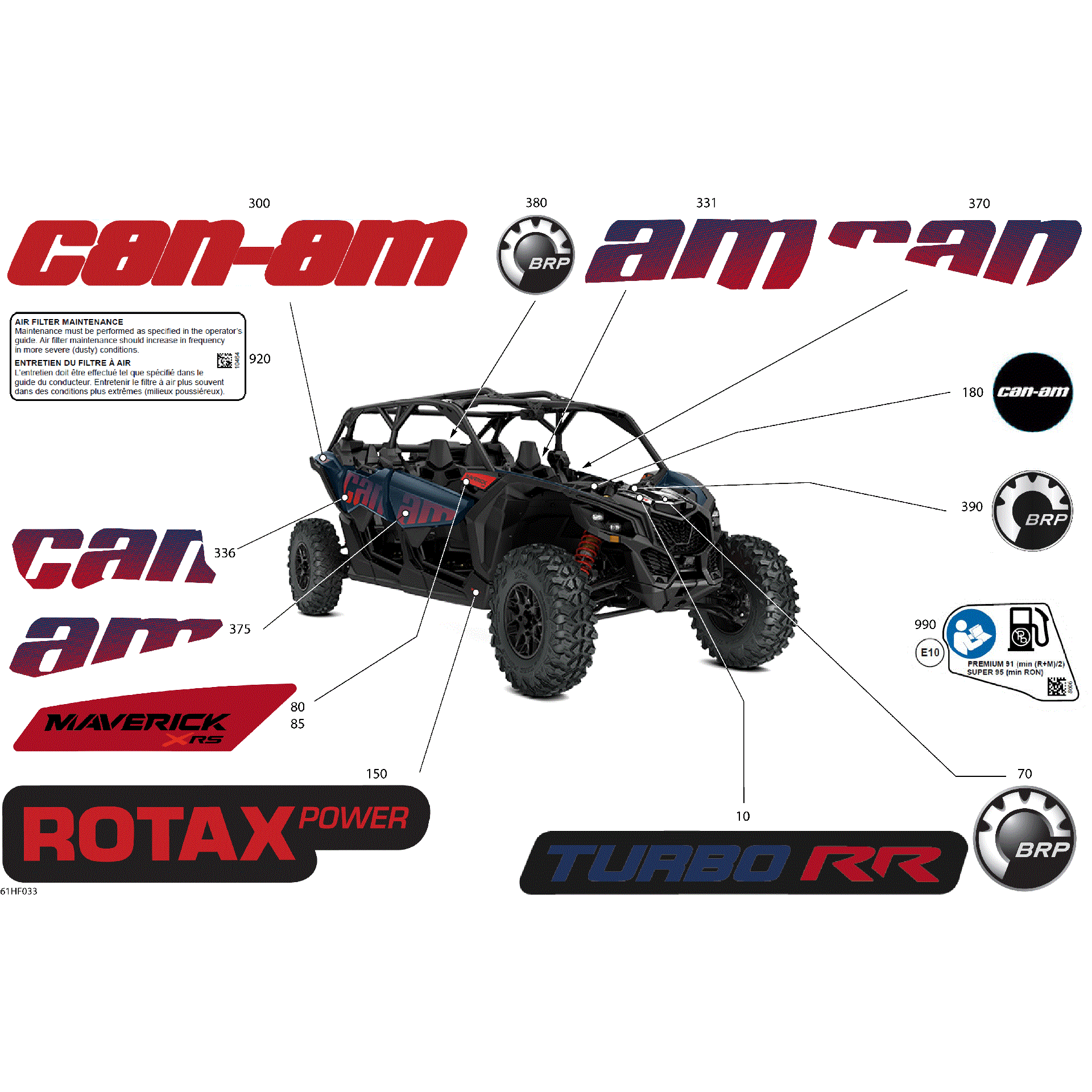 An Image of a Genuine Can-Am Parts Schematic Diagram showing the schematic - BODY - DECALS
