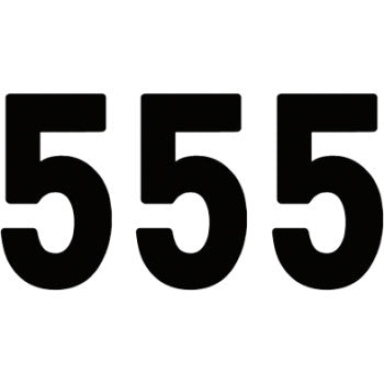 The Factory Effex Pro Number 5 Black 8" features large, bold black number 5s on a plain white background in high-gloss vinyl.