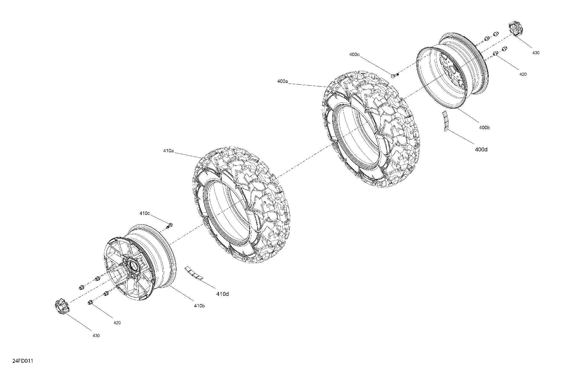 An Image of a Genuine Can-Am Parts Schematic Diagram showing the schematic - DRIVE - FRONT WHEELS