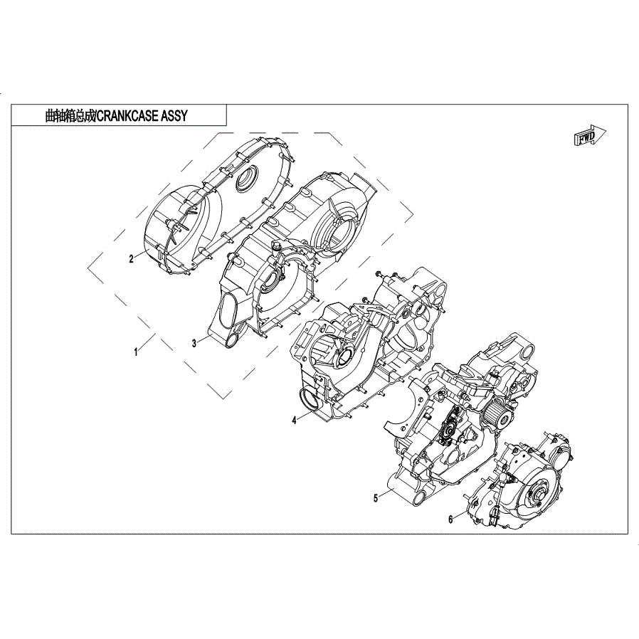 An Image of a Genuine CFMOTO Parts Schematic Diagram showing the schematic - CRANKCASE ASSY. - 2019 CFMOTO UFORCE 800