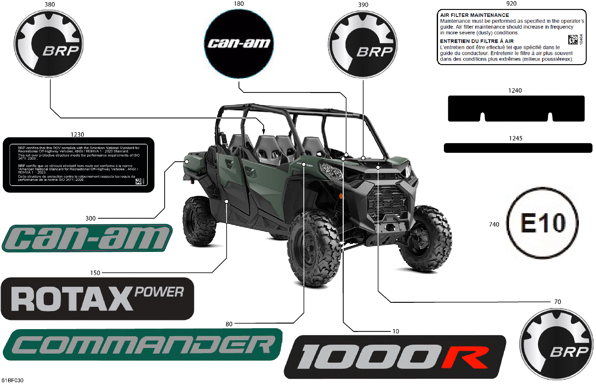 An Image of a Genuine Can-Am Parts Schematic Diagram showing the schematic - BODY - DECALS