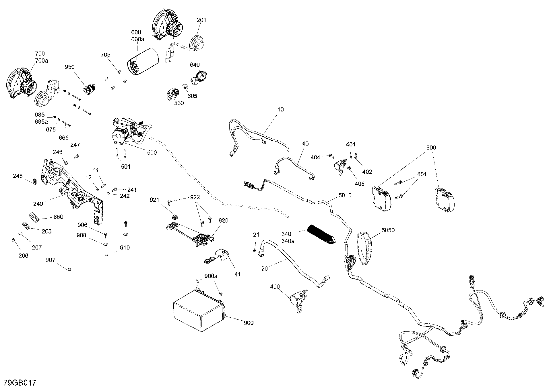 An Image of a Genuine Can-Am Parts Schematic Diagram showing the schematic - ELECTRIC - SYSTEM