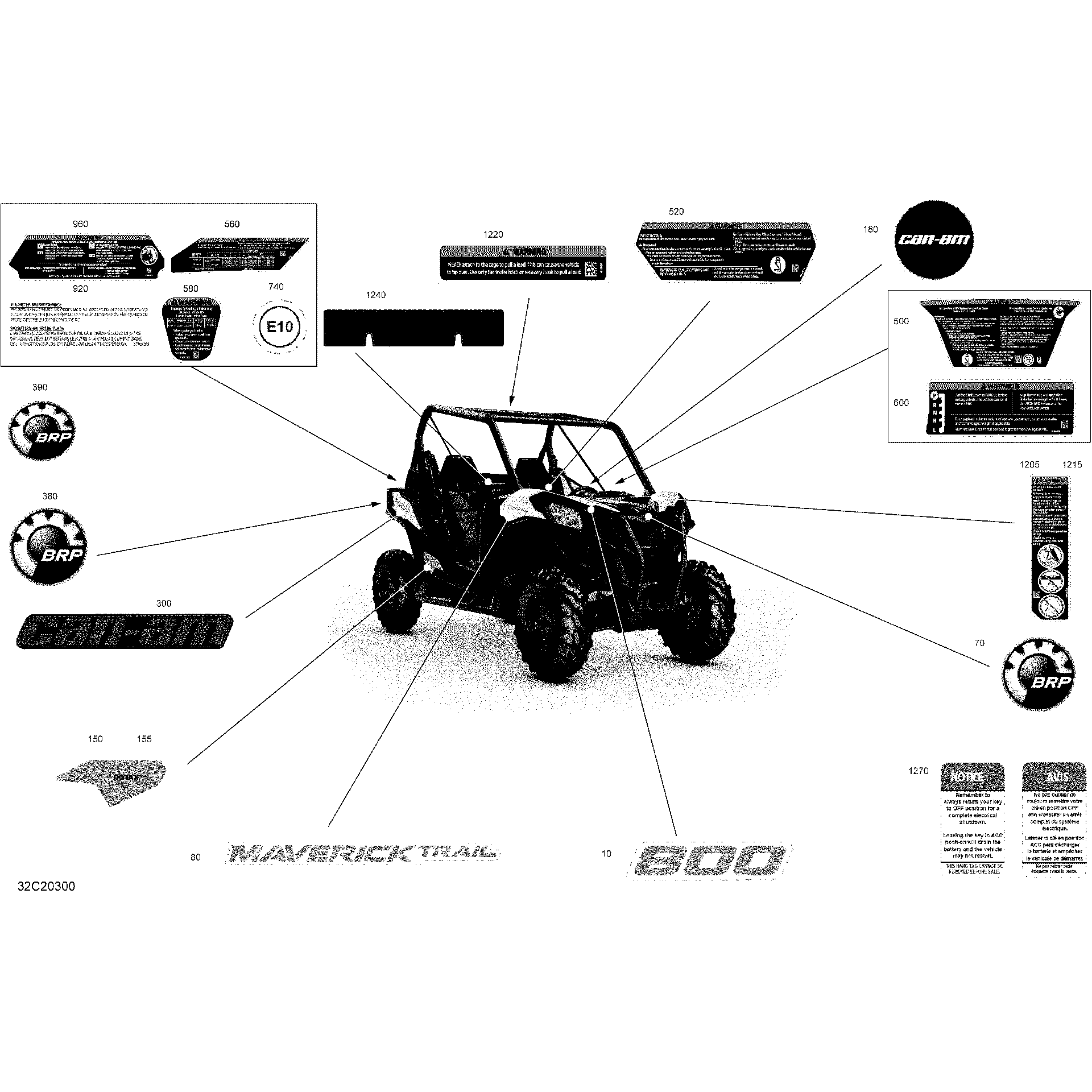 An Image of a Genuine Can-Am Parts Schematic Diagram showing the schematic - DECALS - BASE