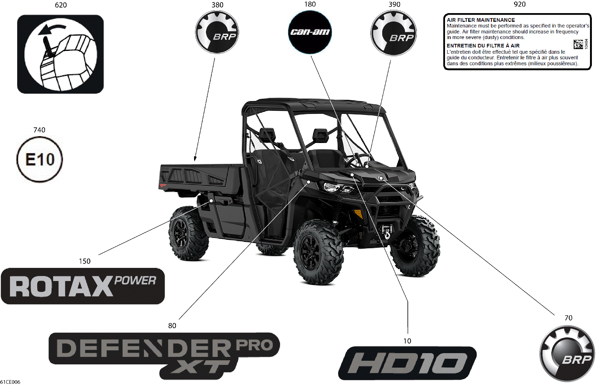 An Image of a Genuine Can-Am Parts Schematic Diagram showing the schematic - BODY - DECALS