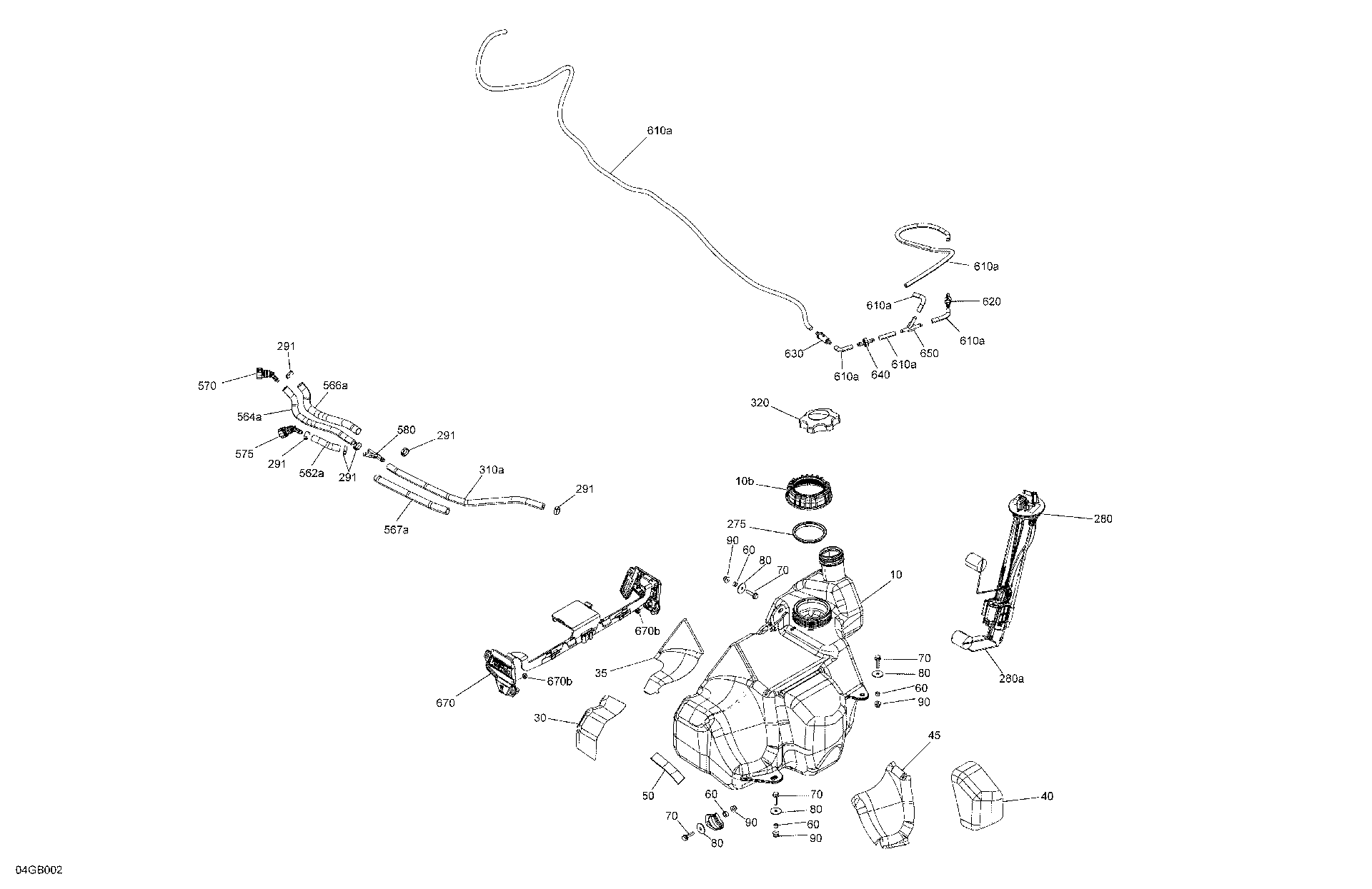 An Image of a Genuine Can-Am Parts Schematic Diagram showing the schematic - ENGINE - FUEL