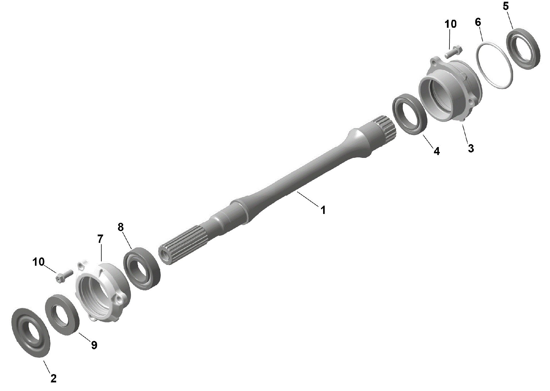An Image of a Genuine Can-Am Parts Schematic Diagram showing the schematic - ROTAX - DRIVE SHAFT