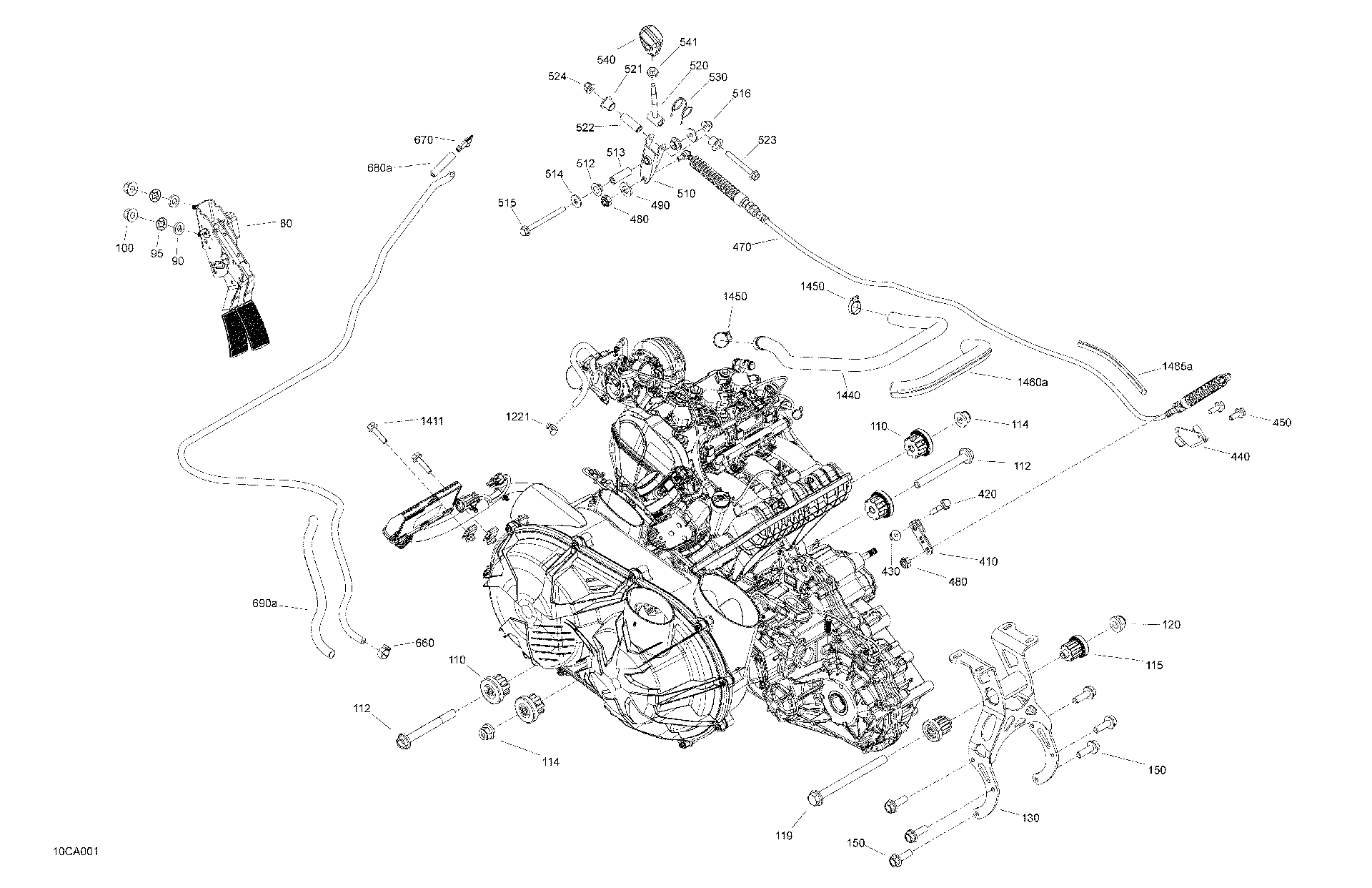 An Image of a Genuine Can-Am Parts Schematic Diagram showing the schematic - ENGINE - SYSTEM