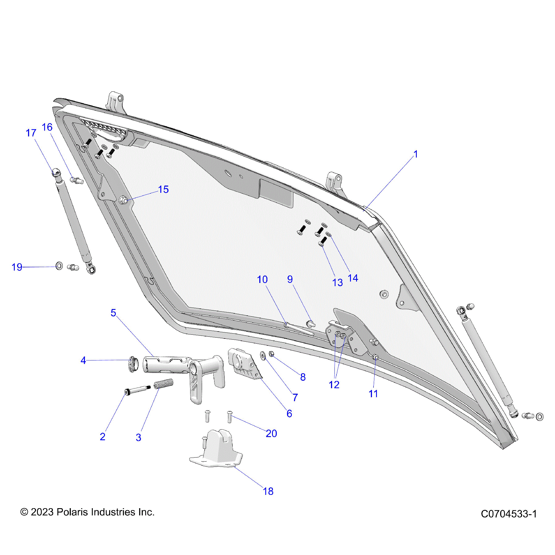 An Image of a Genuine Polaris Parts Schematic Diagram showing the schematic - DRIVE TRAIN: GEARCASE MOUNTING FRONT - 2026 POLARIS SPORTSMAN 850 EPS PREMIUM 48"