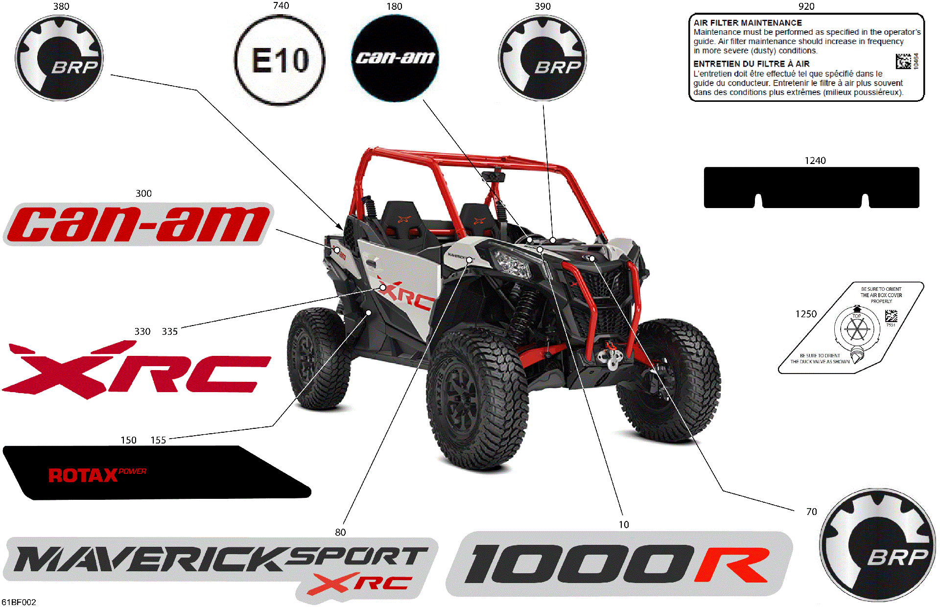 An Image of a Genuine Can-Am Parts Schematic Diagram showing the schematic - BODY - DECALS