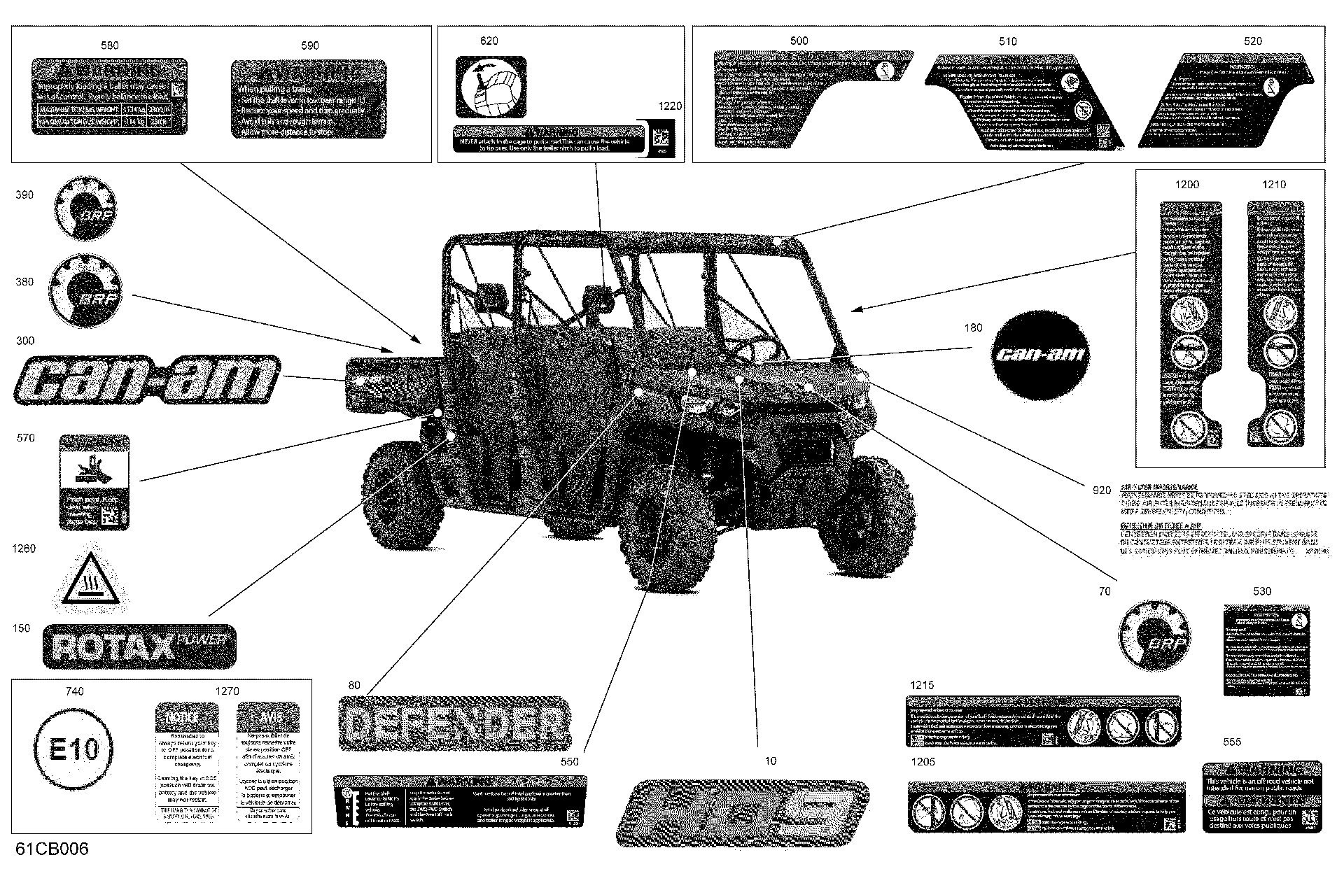 An Image of a Genuine Can-Am Parts Schematic Diagram showing the schematic - BODY - DECALS