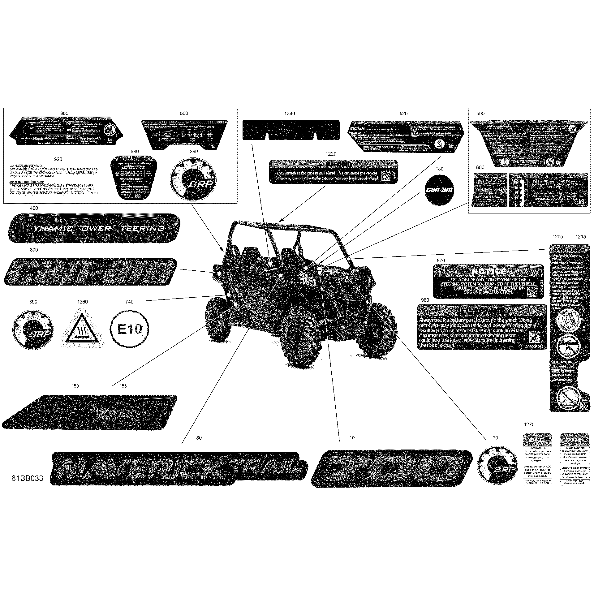 An Image of a Genuine Can-Am Parts Schematic Diagram showing the schematic - BODY - DECALS
