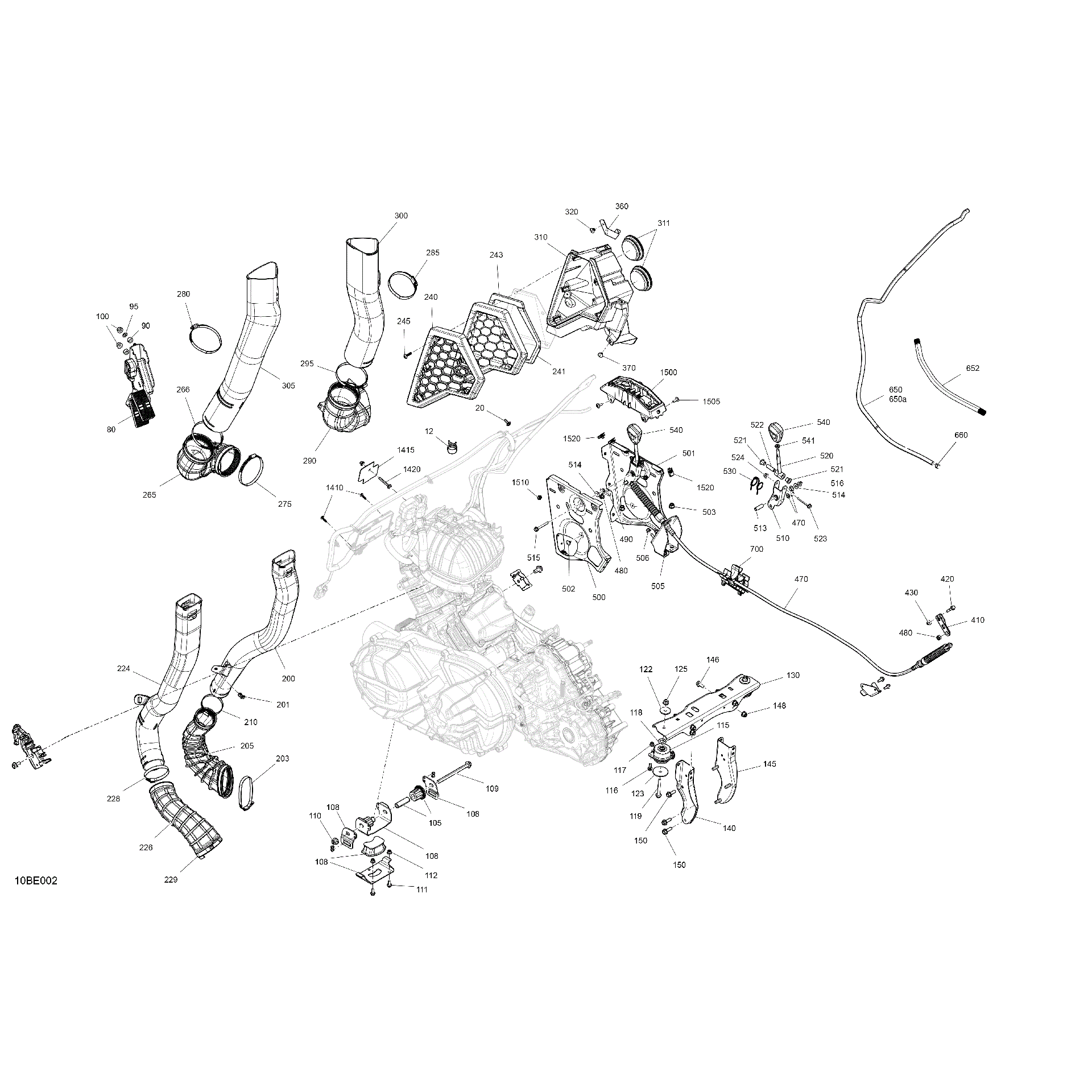An Image of a Genuine Can-Am Parts Schematic Diagram showing the schematic - ENGINE - SYSTEM