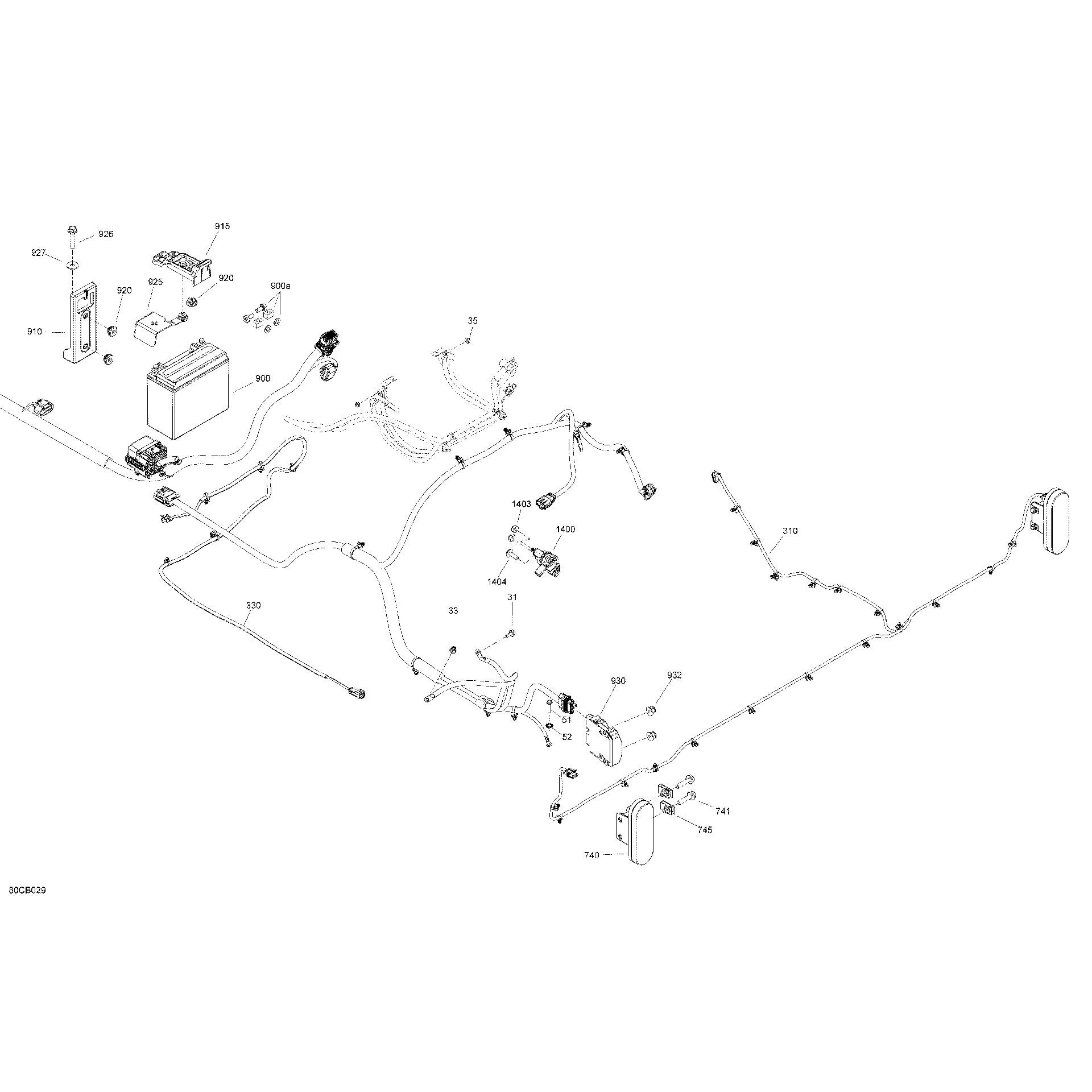 An Image of a Genuine Can-Am Parts Schematic Diagram showing the schematic - ELECTRIC - REAR SECTION