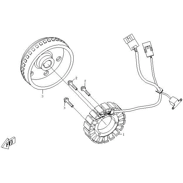 An Image of a genuine CFMOTO Parts Schematic Diagram showing the group - MAGNETO STATOR - 2016 CFMOTO CFORCE 500 SWB