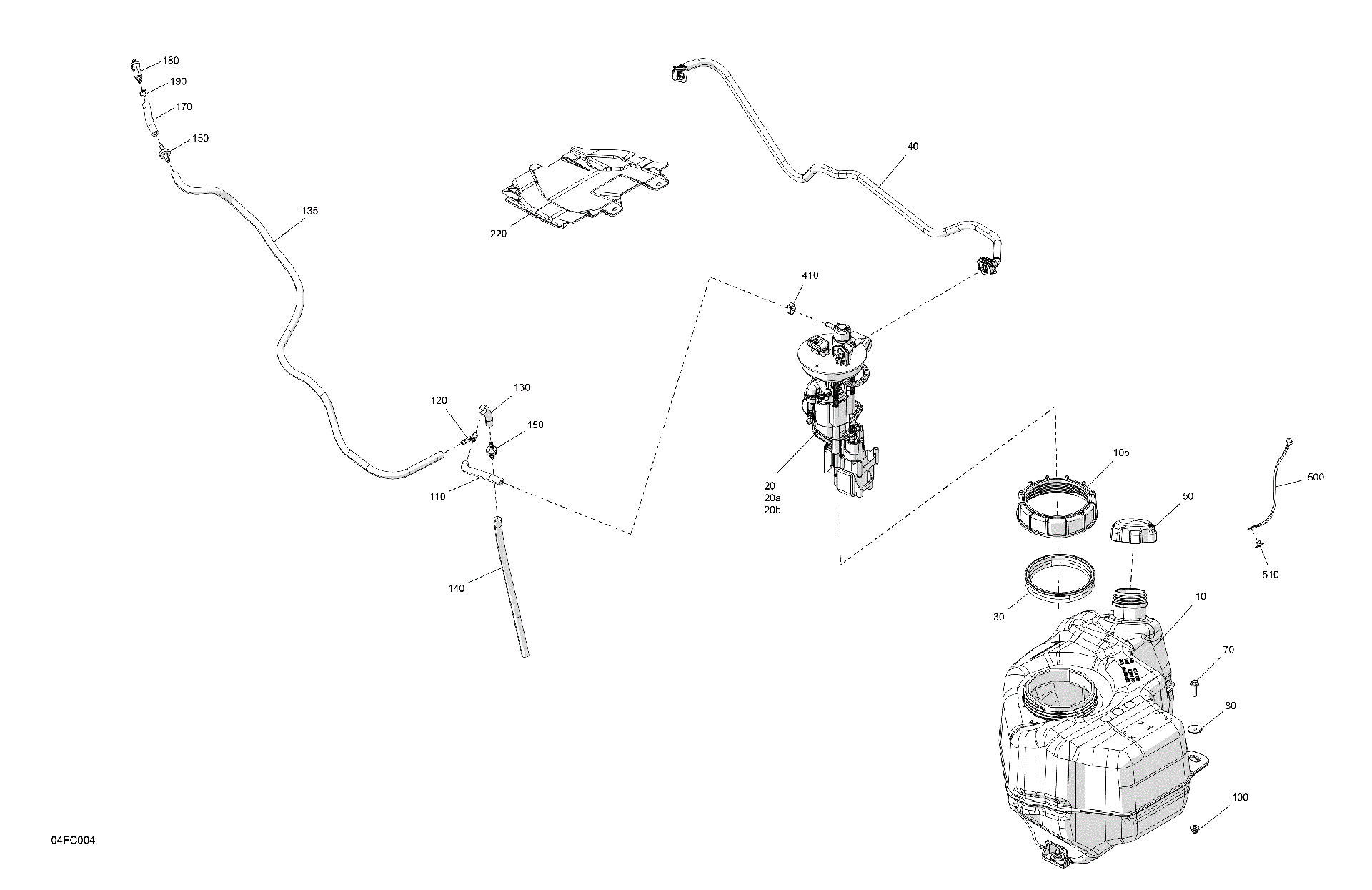 An Image of a Genuine Can-Am Parts Schematic Diagram showing the schematic - ENGINE - FUEL