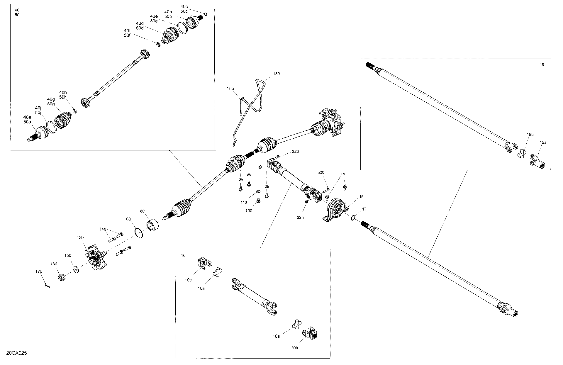 An Image of a Genuine Can-Am Parts Schematic Diagram showing the schematic - DRIVE - FRONT SECTION - COMMON PARTS