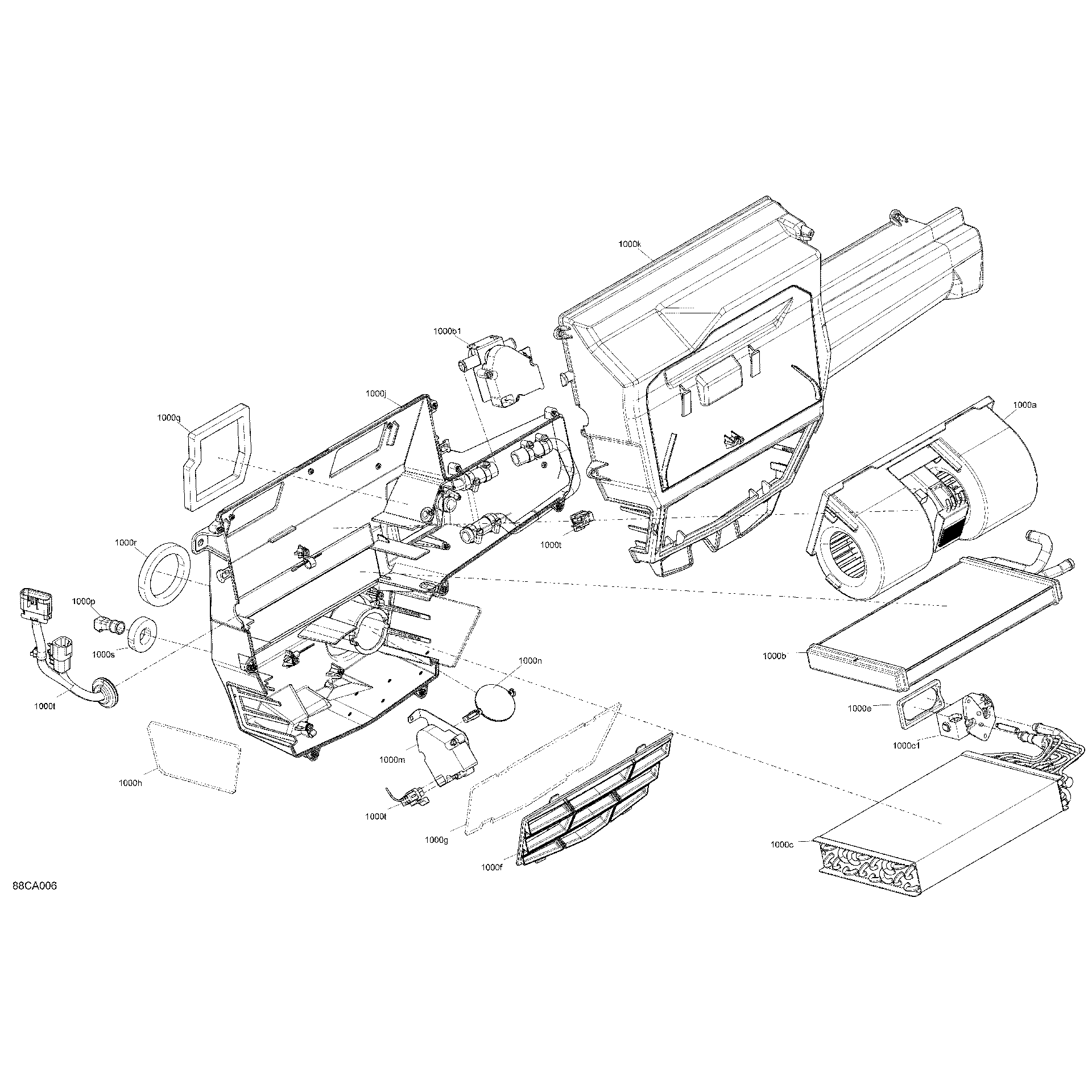 An Image of a Genuine Can-Am Parts Schematic Diagram showing the schematic - BODY - ENCLOSURE CAB - AIR CONDITIONING UNIT