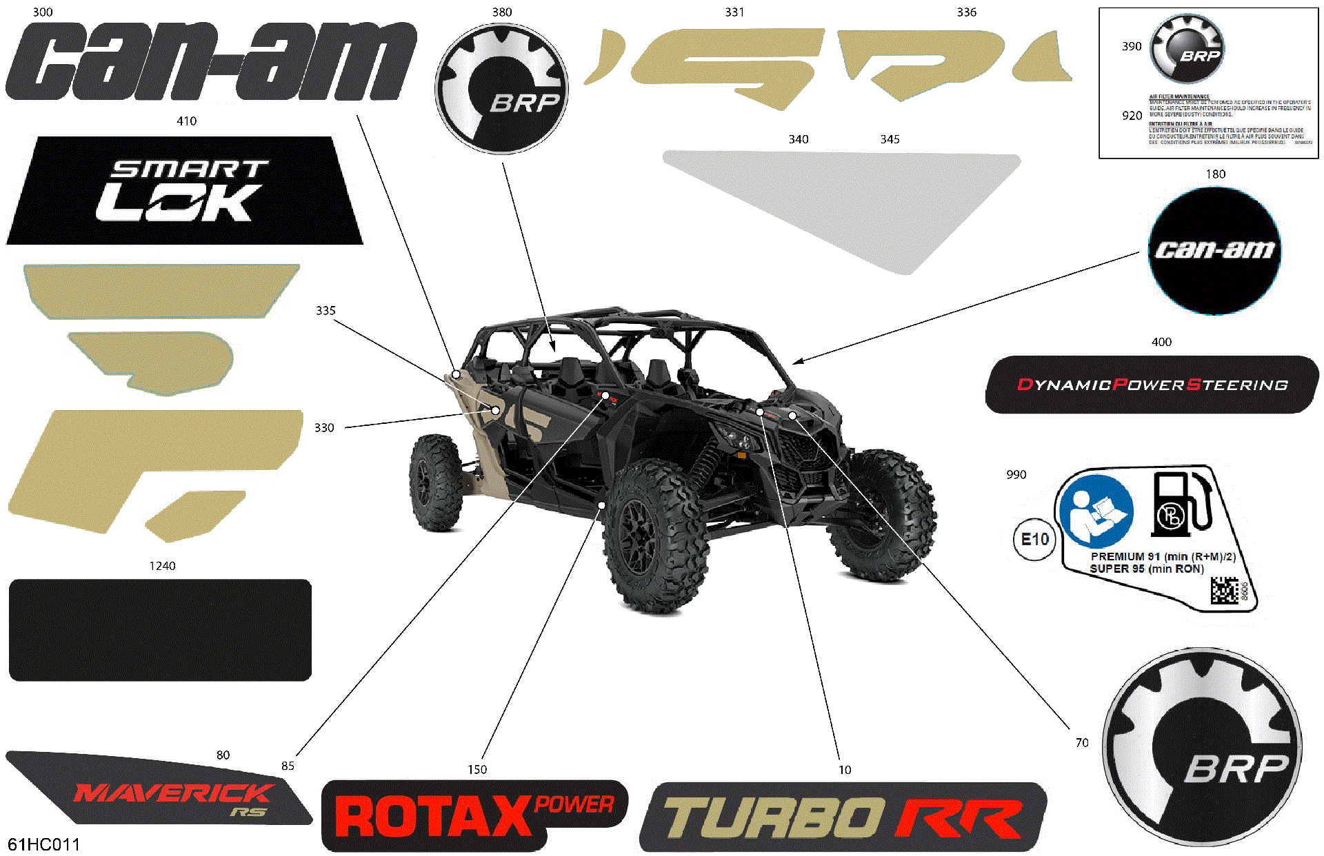 An Image of a Genuine Can-Am Parts Schematic Diagram showing the schematic - BODY - DECALS