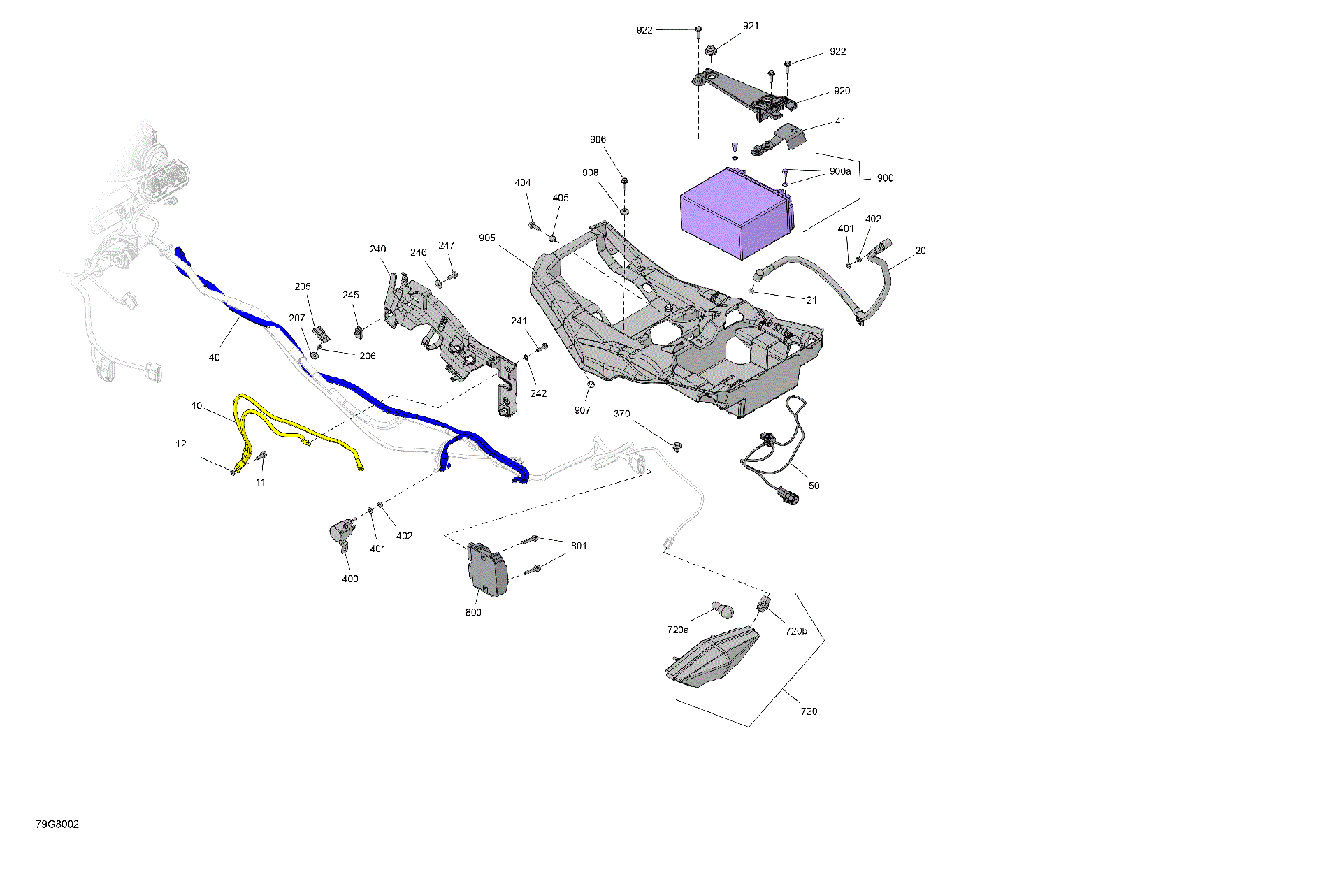 An Image of a Genuine Can-Am Parts Schematic Diagram showing the schematic - ELECTRIC - REAR SECTION