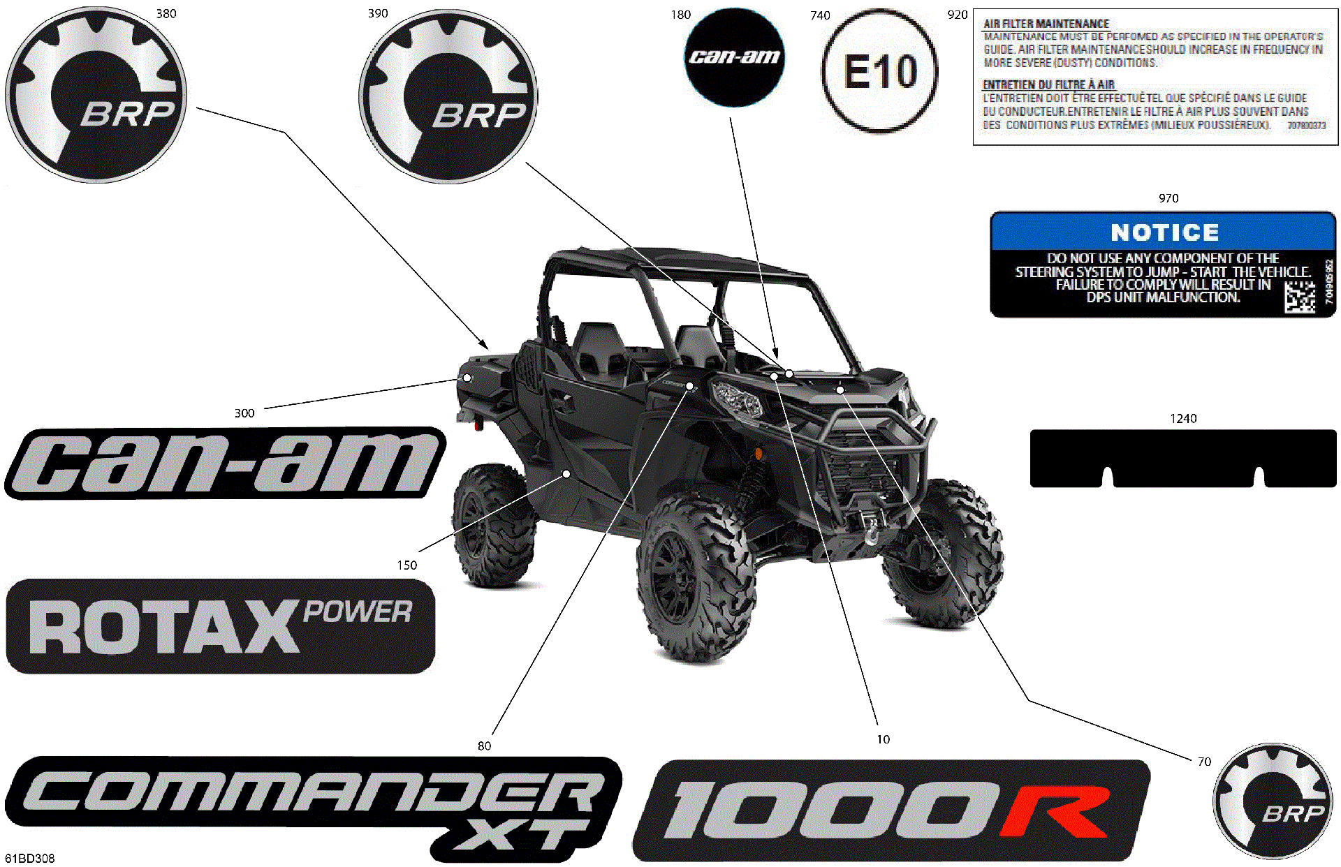 An Image of a Genuine Can-Am Parts Schematic Diagram showing the schematic - BODY - DECALS