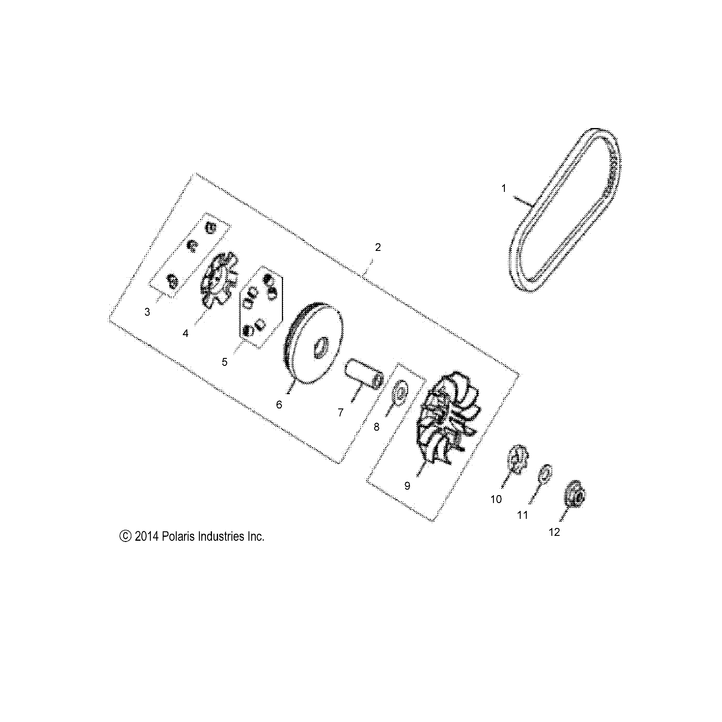 An Image of a Genuine Polaris Parts Schematic Diagram showing the schematic - DRIVE TRAIN: PRIMARY CLUTCH - 2015 POLARIS PHOENIX 200