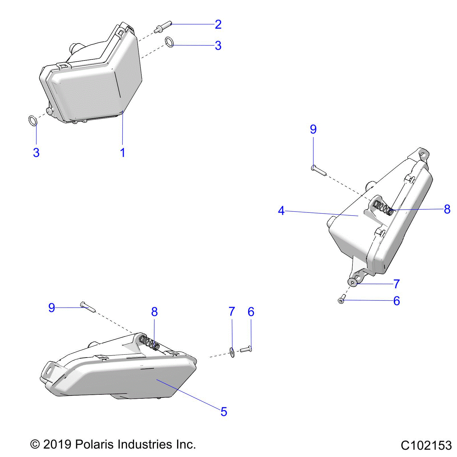 An Image of a Genuine Polaris Parts Schematic Diagram showing the schematic - ELECTRICAL: HEADLIGHTS - 2020 POLARIS SPORTSMAN 850 48" TRAIL