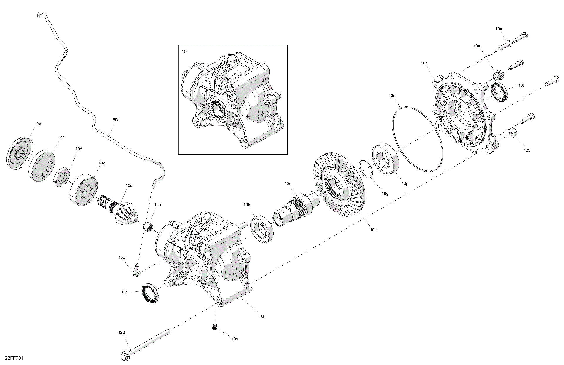 An Image of a Genuine Can-Am Parts Schematic Diagram showing the schematic - DRIVE - FINAL DRIVE UNIT