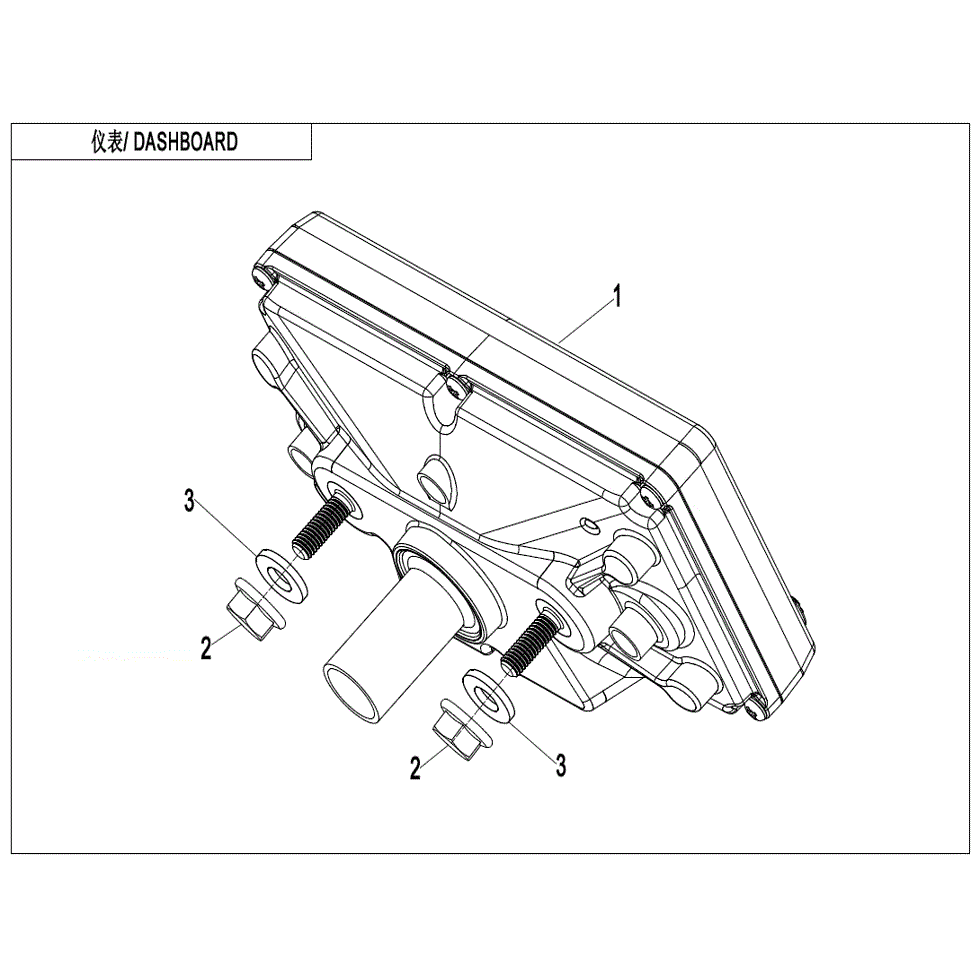 An Image of a genuine CFMOTO Parts Schematic Diagram showing the group - DASHBOARD - 2022 CFMOTO CFORCE 600