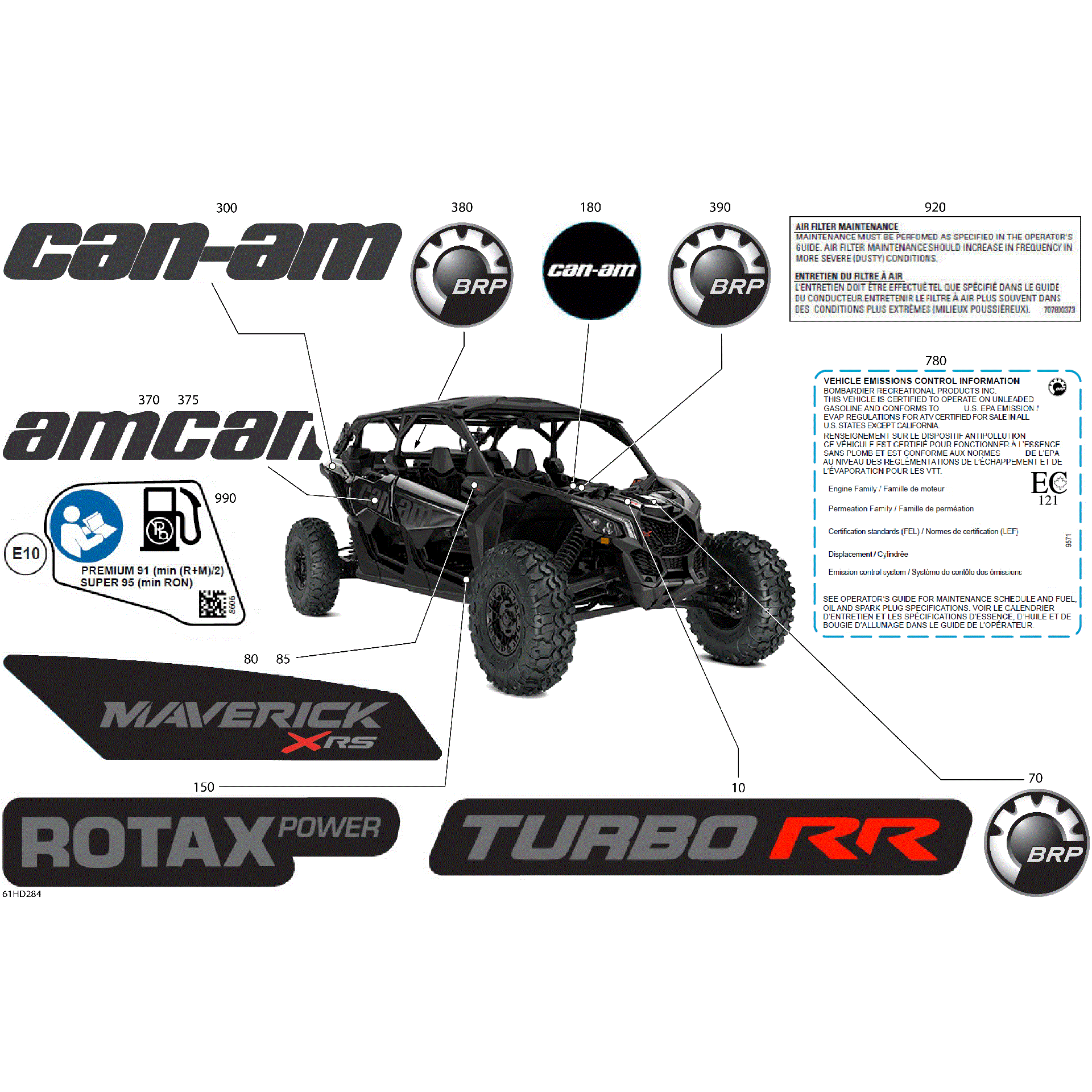An Image of a Genuine Can-Am Parts Schematic Diagram showing the schematic - BODY - DECALS