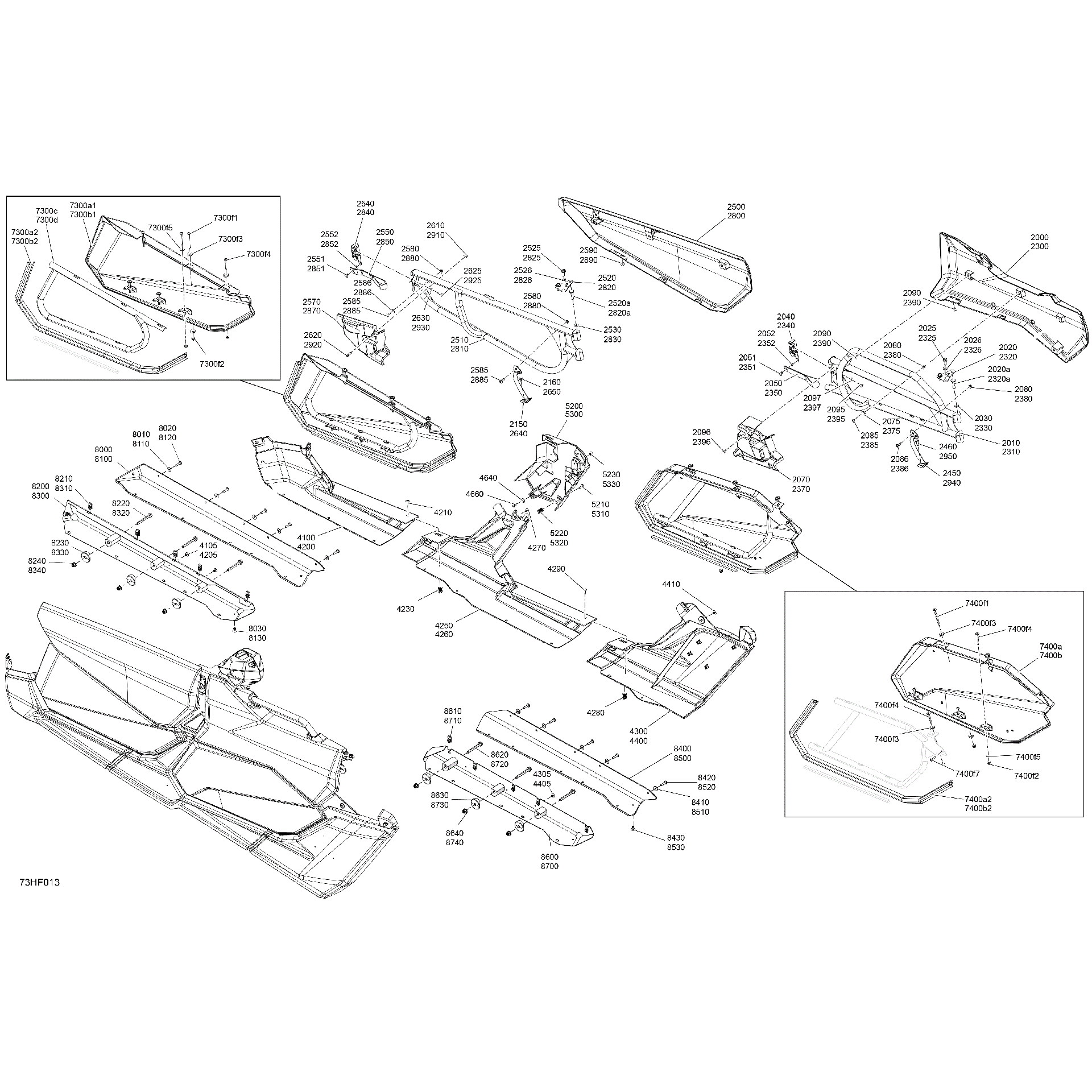 An Image of a Genuine Can-Am Parts Schematic Diagram showing the schematic - BODY - DOORS