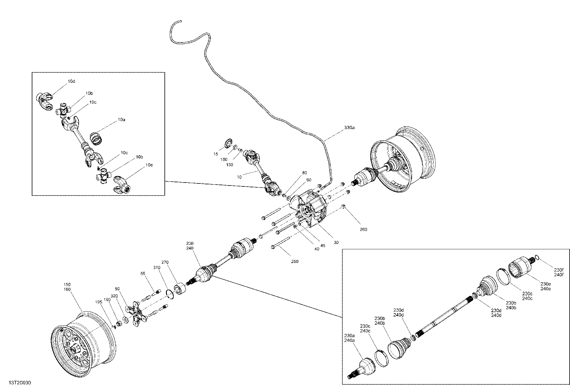 An Image of a Genuine Can-Am Parts Schematic Diagram showing the schematic - REAR DRIVE - COMMON PARTS