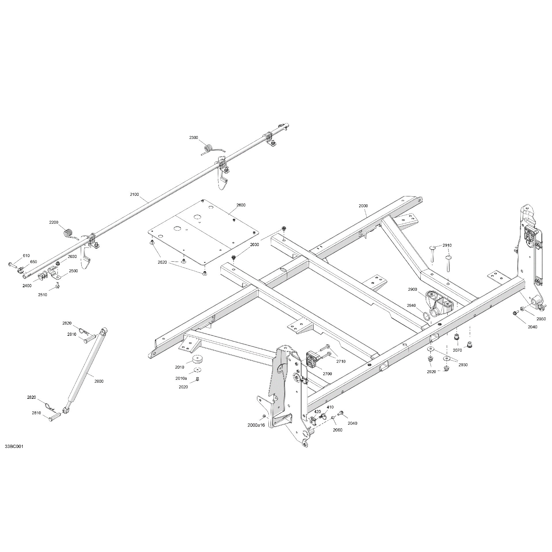 An Image of a Genuine Can-Am Parts Schematic Diagram showing the schematic - BODY - CARGO - LOWER SECTION