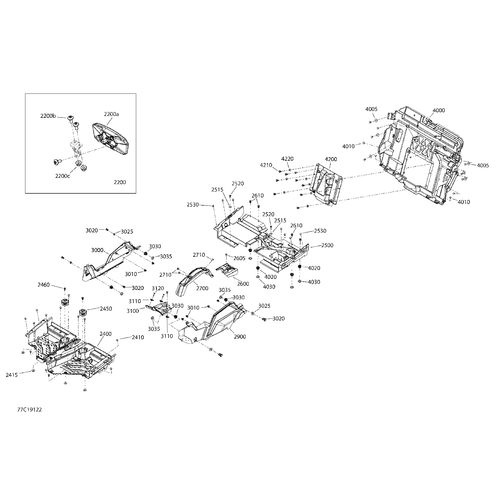 An Image of a Genuine Can-Am Parts Schematic Diagram showing the schematic - CAB INTERIOR MAVERICK SPORT - NORTH AMERICA - REAR SECTION