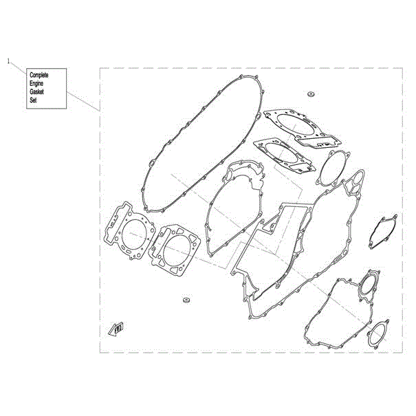 An Image of a Genuine CFMOTO Parts Schematic Diagram showing the schematic - ENGINE GASKET SET - 2015 CFMOTO UFORCE 800