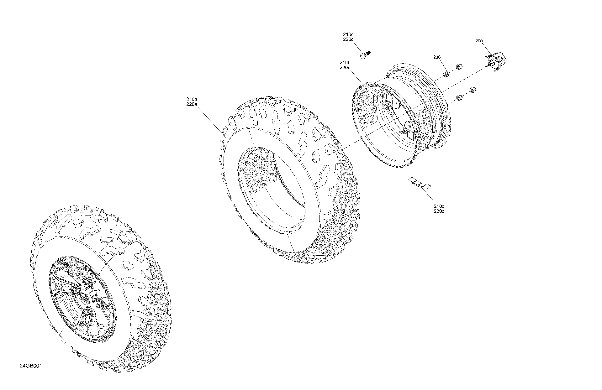 An Image of a Genuine Can-Am Parts Schematic Diagram showing the schematic - DRIVE - FRONT WHEELS