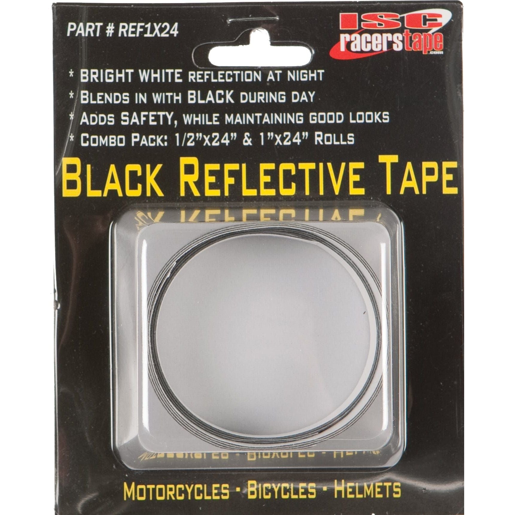 Black Reflective Tape 1/2X24" & 1X24" by Isc REF1X24 Tape