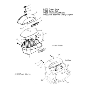 Black Soft Series Saddlebag Left Side Only by Polaris 1017679 Saddlebag