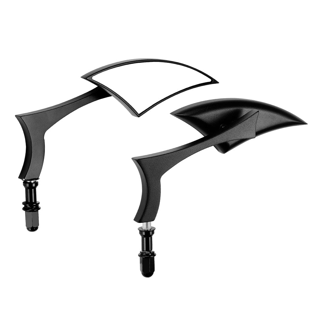 Black Spear Rear View Mirrors by Kemimoto FHAMI001BK Perch Mount Mirrors