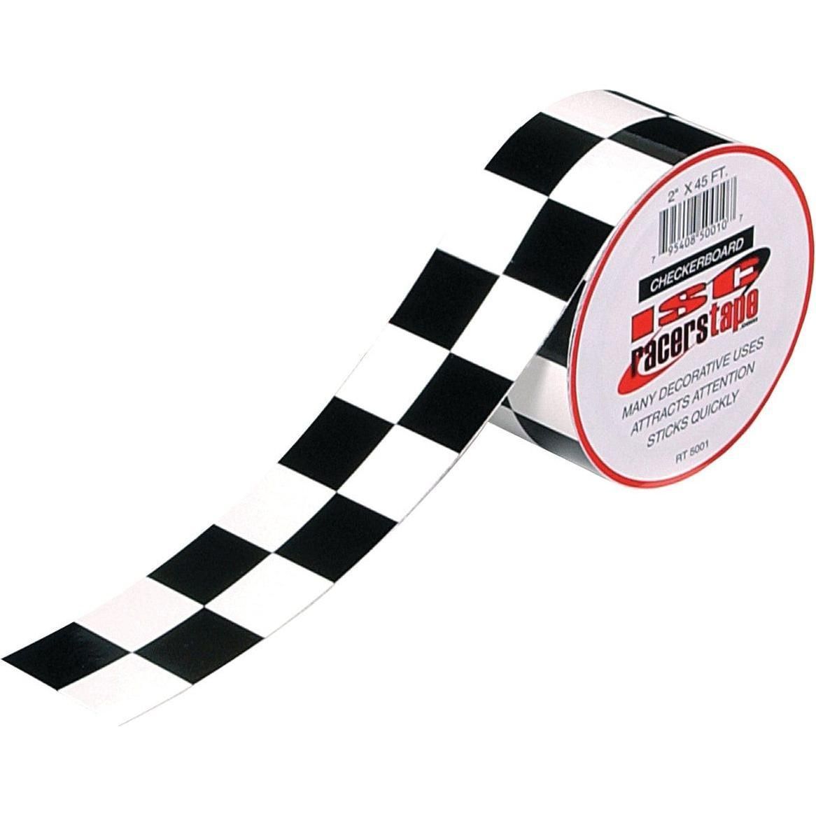 Black & White Straight Checker Board Tape 2"X45' by Isc RT5001 Tape