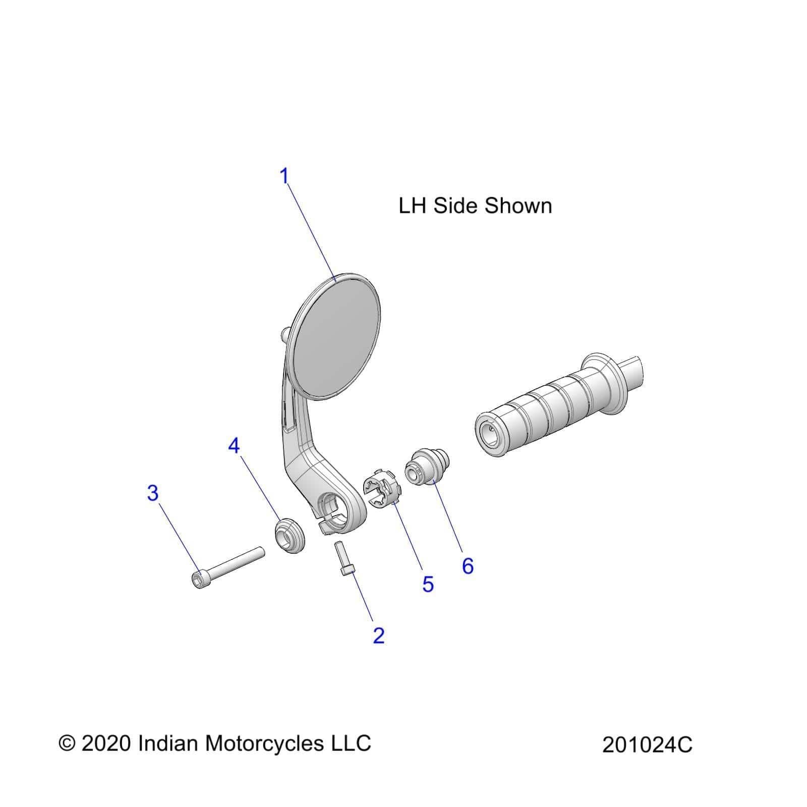 Body, Mirrors All Options - 2021 Indian Scout Bobber Sixty Schematic-22604 OEM Schematic