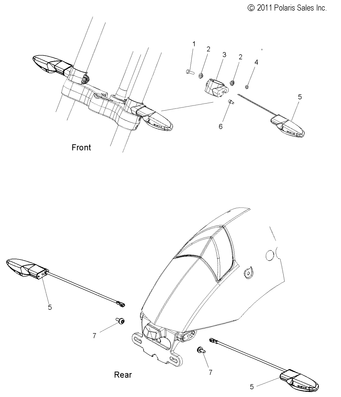 Body Mounting Bolt by Polaris 7518484 Fender Hardware