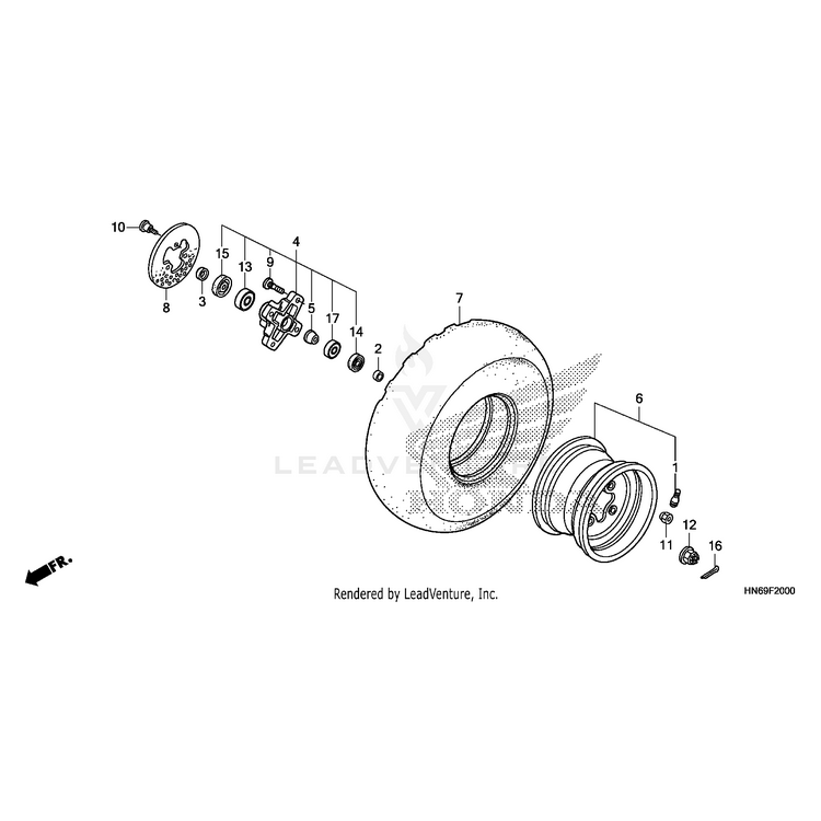 Bolt, Brake Disk (8X24) by Honda 90105-MV9-003 OEM Hardware 90105-MV9-003 Off Road Express Peach St