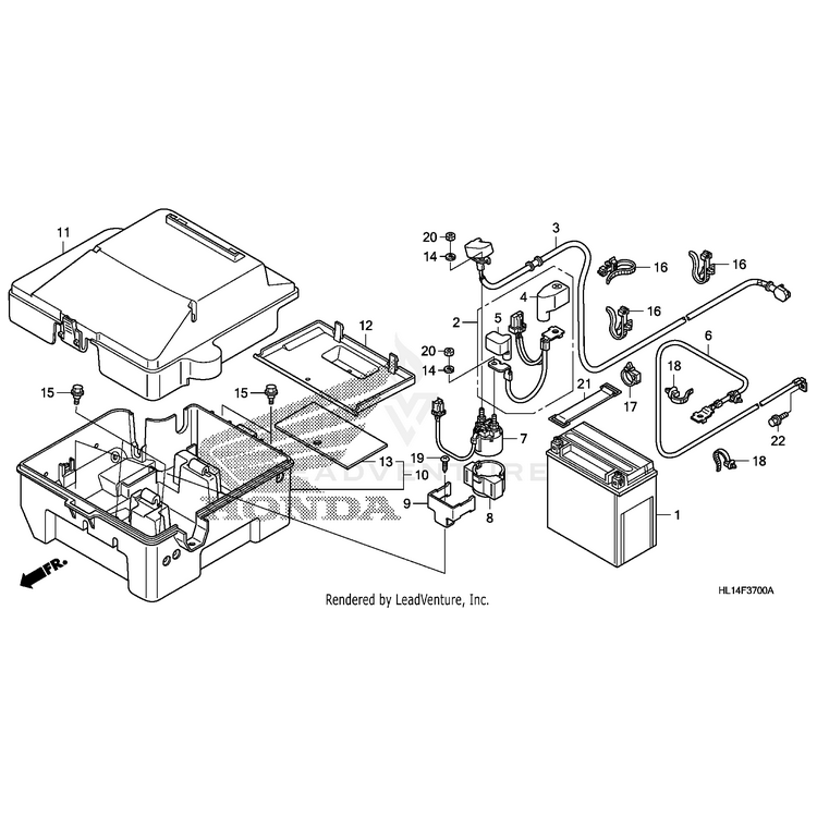 Box, Battery by Honda 50400-HL1-A00 OEM Hardware 50400-HL1-A00 Off Road Express Peach St